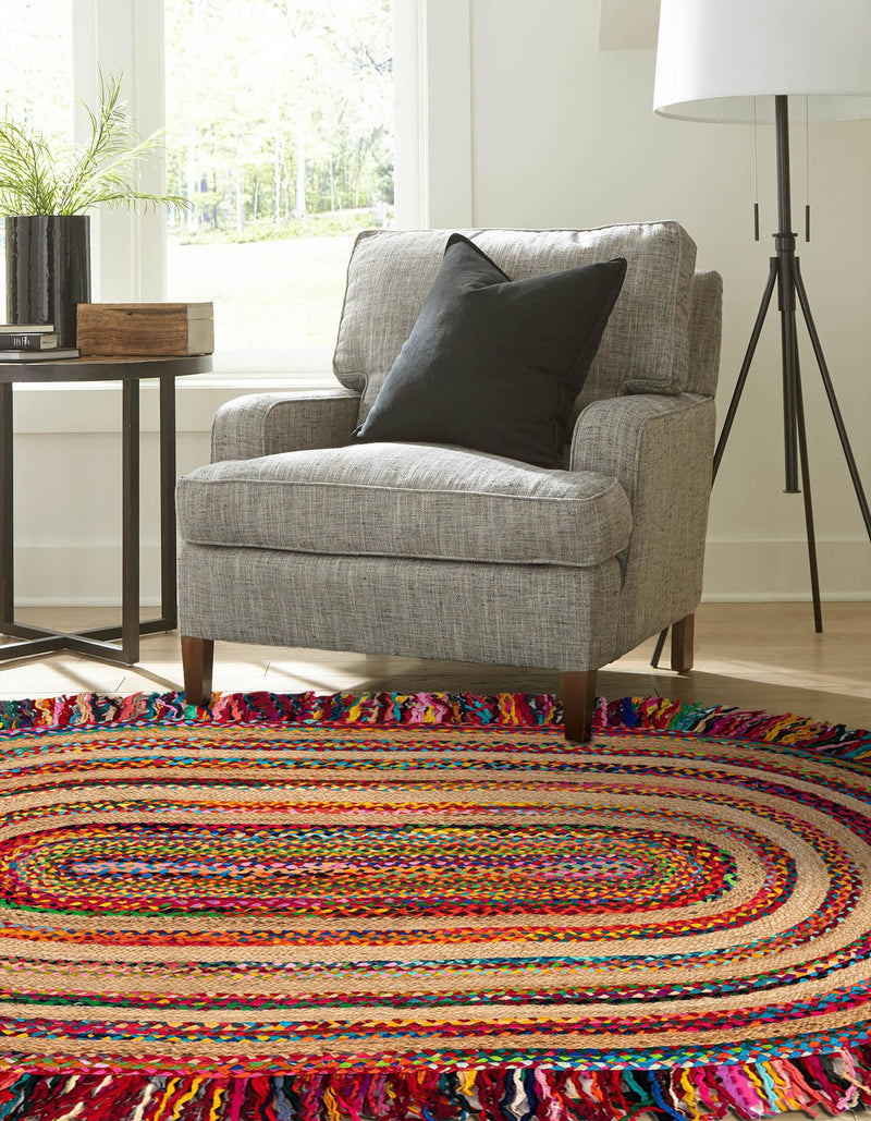 Osian Looms Collection Area Rug - Kathmandu Oval Multi  lifestyle 9