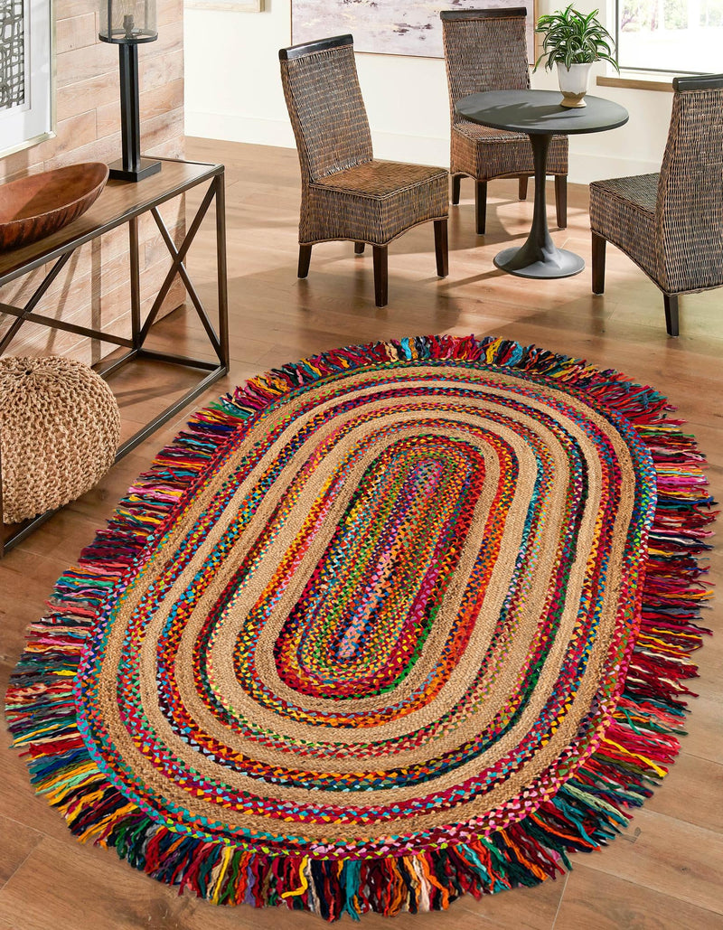 Osian Looms Collection Area Rug - Kathmandu Oval Multi  lifestyle 13