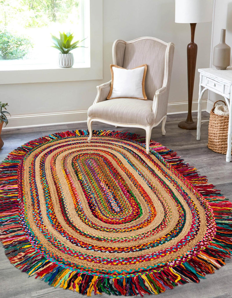 Osian Looms Collection Area Rug - Kathmandu Oval Multi  lifestyle 17