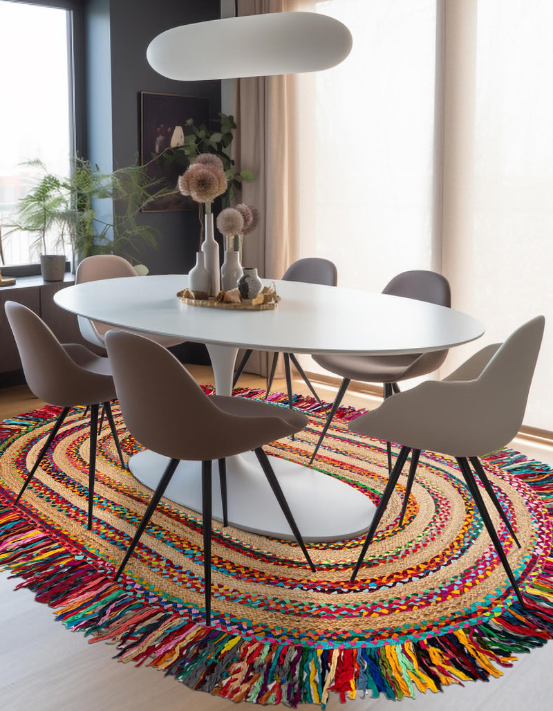 Osian Looms Collection Area Rug - Kathmandu Oval Multi  lifestyle 21