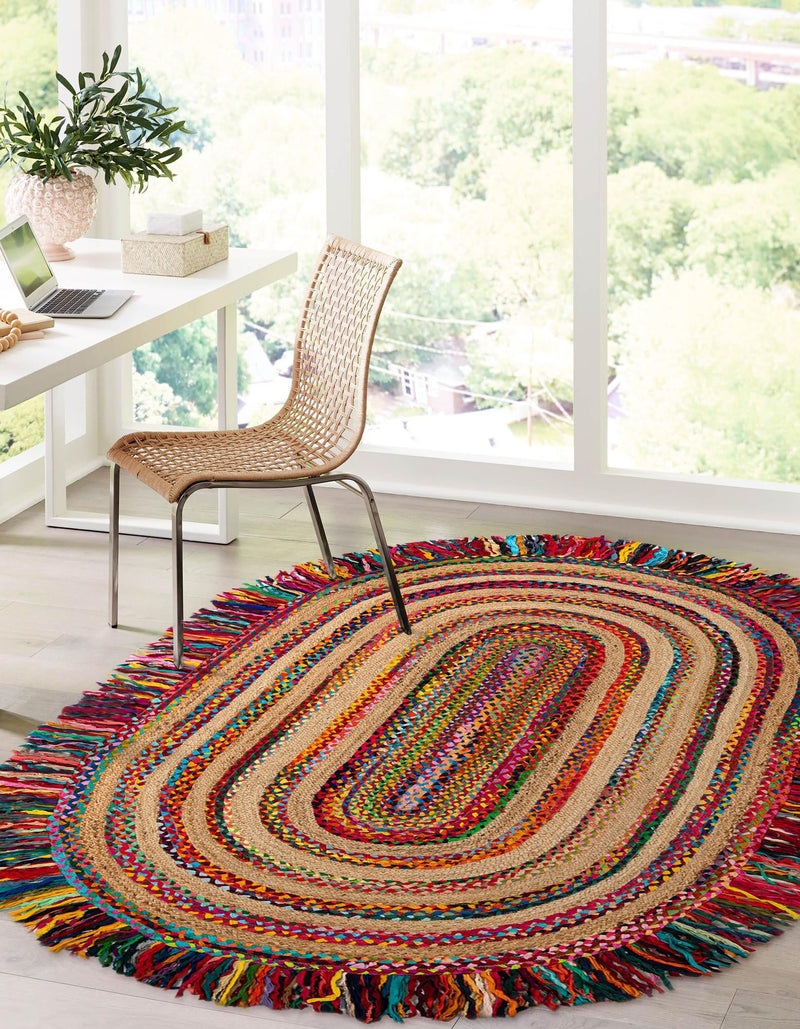 Osian Looms Collection Area Rug - Kathmandu Oval Multi  lifestyle 41