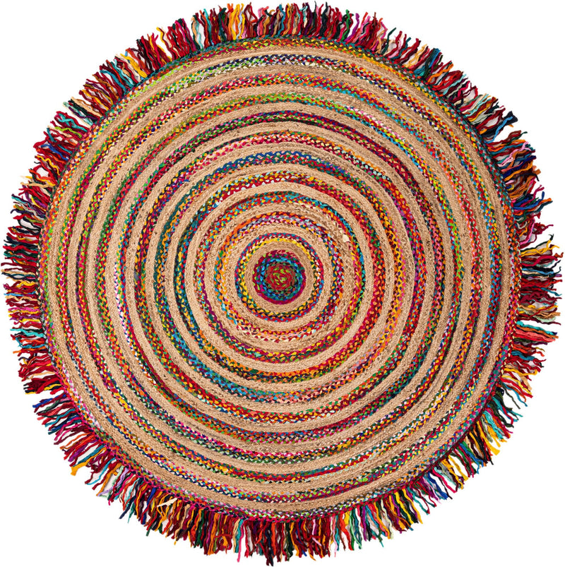 Osian Looms Collection Area Rug - Kathmandu Round Multi  lifestyle 3