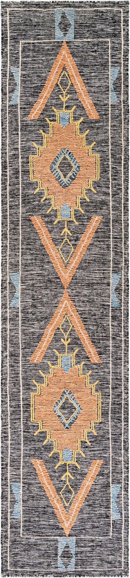 Anatolian Tapestry Wool Collection Area Rug - Ephesus Runner Charcoal Gray  lifestyle 22
