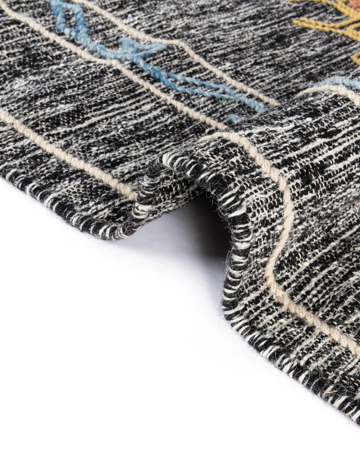 Anatolian Tapestry Wool Collection Area Rug - Ephesus Rectangle Charcoal Gray  lifestyle 17