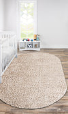 Eternal Plush Oasis Collection Area Rug -  Tranquility (Linen) Oval Linen  lifestyle 37