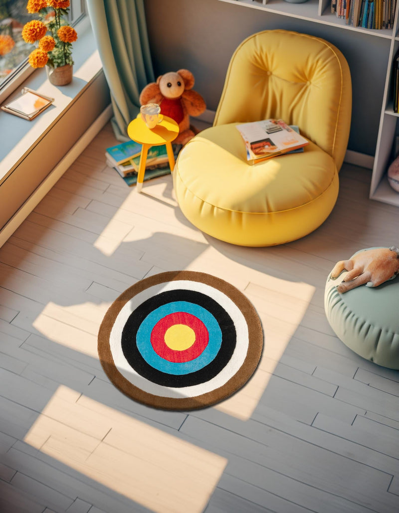 Urban Loft Haven Collection Area Rug - Metropolis Round Multi  lifestyle 6