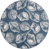 Seaside Haven Rugs Collection Area Rug -  Lighthouse (Navy Blue and Ivory) Round Navy Blue and Ivory Main