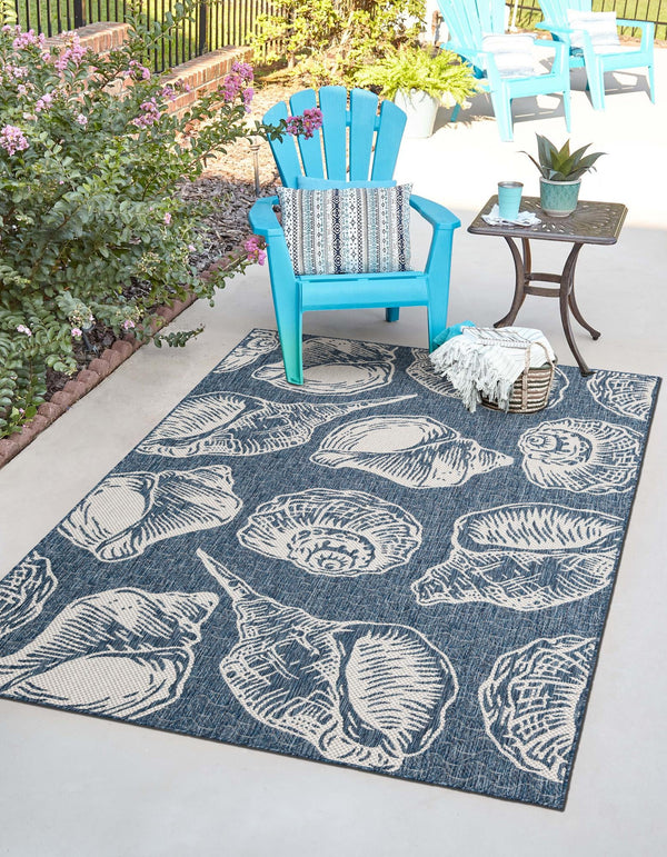 Seaside Haven Rugs Collection Area Rug -  Lighthouse (Navy Blue and Ivory) Rectangle Navy Blue and Ivory  lifestyle 11
