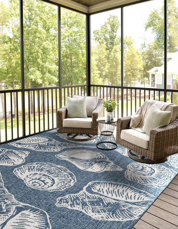 Seaside Haven Rugs Collection Area Rug -  Lighthouse (Navy Blue and Ivory) Rectangle Navy Blue and Ivory  lifestyle 12