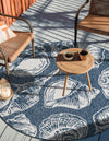 Seaside Haven Rugs Collection Area Rug -  Lighthouse (Navy Blue and Ivory) Round Navy Blue and Ivory  lifestyle 3