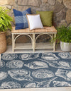 Seaside Haven Rugs Collection Area Rug -  Lighthouse (Navy Blue and Ivory) Square Navy Blue and Ivory  lifestyle 6