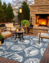 Seaside Haven Rugs Collection Area Rug -  Lighthouse (Navy Blue and Ivory) Square Navy Blue and Ivory  lifestyle 7