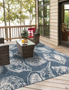 Seaside Haven Rugs Collection Area Rug -  Lighthouse (Navy Blue and Ivory) Square Navy Blue and Ivory  lifestyle 9
