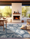 Seaside Haven Rugs Collection Area Rug -  Lighthouse (Navy Blue and Ivory) Square Navy Blue and Ivory  lifestyle 12
