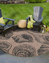 Seaside Haven Rugs Collection Area Rug -  Lighthouse (Brown and Black) Round Brown and Black  lifestyle 10