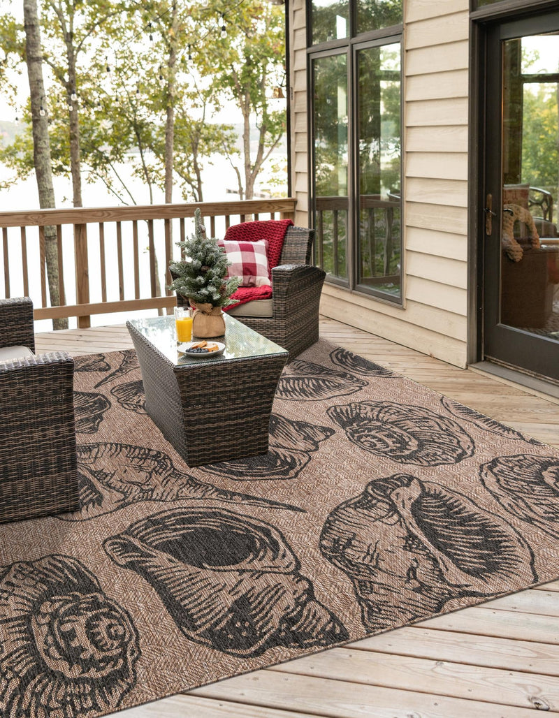 Seaside Haven Rugs Collection Area Rug -  Lighthouse (Brown and Black) Square Brown and Black  lifestyle 5