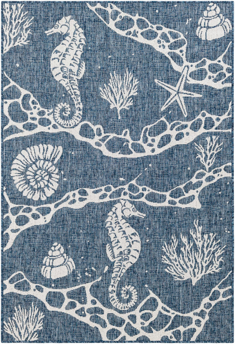 Seaside Haven Rugs Collection Area Rug -  Wavecrest Rectangle Navy Blue Main
