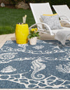 Seaside Haven Rugs Collection Area Rug -  Wavecrest Rectangle Navy Blue  lifestyle 4