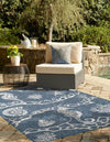 Seaside Haven Rugs Collection Area Rug -  Wavecrest Rectangle Navy Blue  lifestyle 6