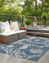 Seaside Haven Rugs Collection Area Rug -  Wavecrest Rectangle Navy Blue  lifestyle 9