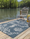 Seaside Haven Rugs Collection Area Rug -  Wavecrest Rectangle Navy Blue  lifestyle 10