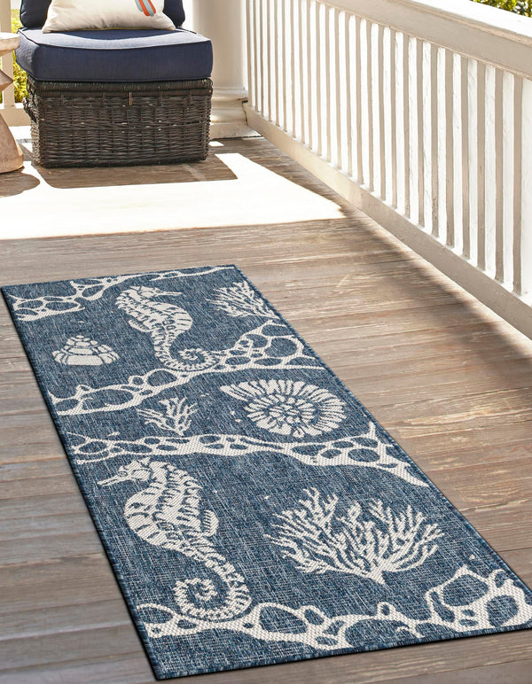 Seaside Haven Rugs Collection Area Rug -  Wavecrest Runner Navy Blue  lifestyle 5