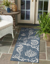 Seaside Haven Rugs Collection Area Rug -  Wavecrest Runner Navy Blue  lifestyle 6