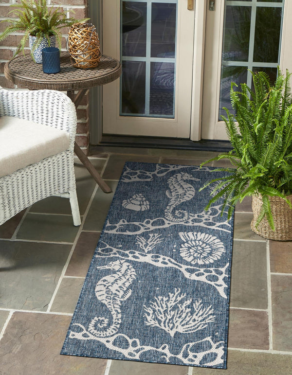 Seaside Haven Rugs Collection Area Rug -  Wavecrest Runner Navy Blue  lifestyle 6