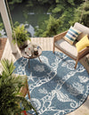 Seaside Haven Rugs Collection Area Rug -  Wavecrest Round Navy Blue  lifestyle 0