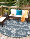 Seaside Haven Rugs Collection Area Rug -  Wavecrest Round Navy Blue  lifestyle 4
