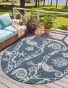 Seaside Haven Rugs Collection Area Rug -  Wavecrest Round Navy Blue  lifestyle 5