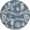 Seaside Haven Rugs Collection Area Rug -  Wavecrest Round Navy Blue Main