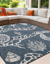 Seaside Haven Rugs Collection Area Rug -  Wavecrest Square Navy Blue  lifestyle 0