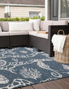Seaside Haven Rugs Collection Area Rug -  Wavecrest Square Navy Blue  lifestyle 2