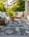 Seaside Haven Rugs Collection Area Rug -  Wavecrest Square Navy Blue  lifestyle 5