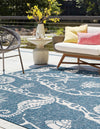 Seaside Haven Rugs Collection Area Rug -  Wavecrest Square Navy Blue  lifestyle 9