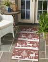 Garden Festivity Collection Area Rug - Evergreen Runner Red  lifestyle 61
