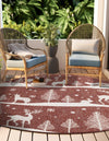 Garden Festivity Collection Area Rug - Evergreen Round Red  lifestyle 3
