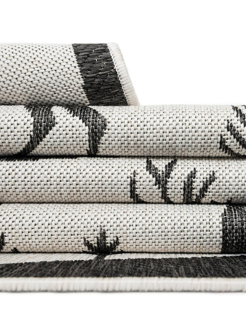 Garden Festivity Collection Area Rug - Evergreen Rectangle Black and White  lifestyle 56