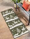 Garden Festivity Collection Area Rug - Evergreen Runner Green  lifestyle 4