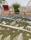 Garden Festivity Collection Area Rug - Evergreen Round Green  lifestyle 8