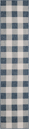 Patio Plaid Collection Area Rug - Veranda Runner Blue  lifestyle 87