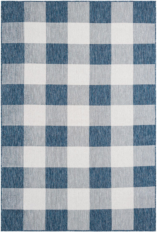 Patio Plaid Collection Area Rug - Veranda Rectangle Blue Main