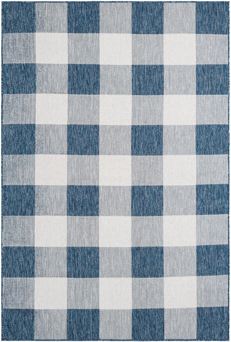 Patio Plaid Collection Area Rug - Veranda Rectangle Blue Main