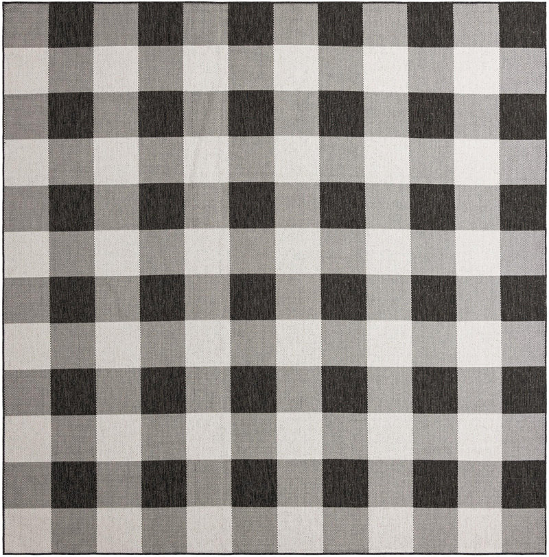 Patio Plaid Collection Area Rug - Veranda Square Black and White  lifestyle 85