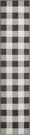 Patio Plaid Collection Area Rug - Veranda Runner Black and White  lifestyle 84