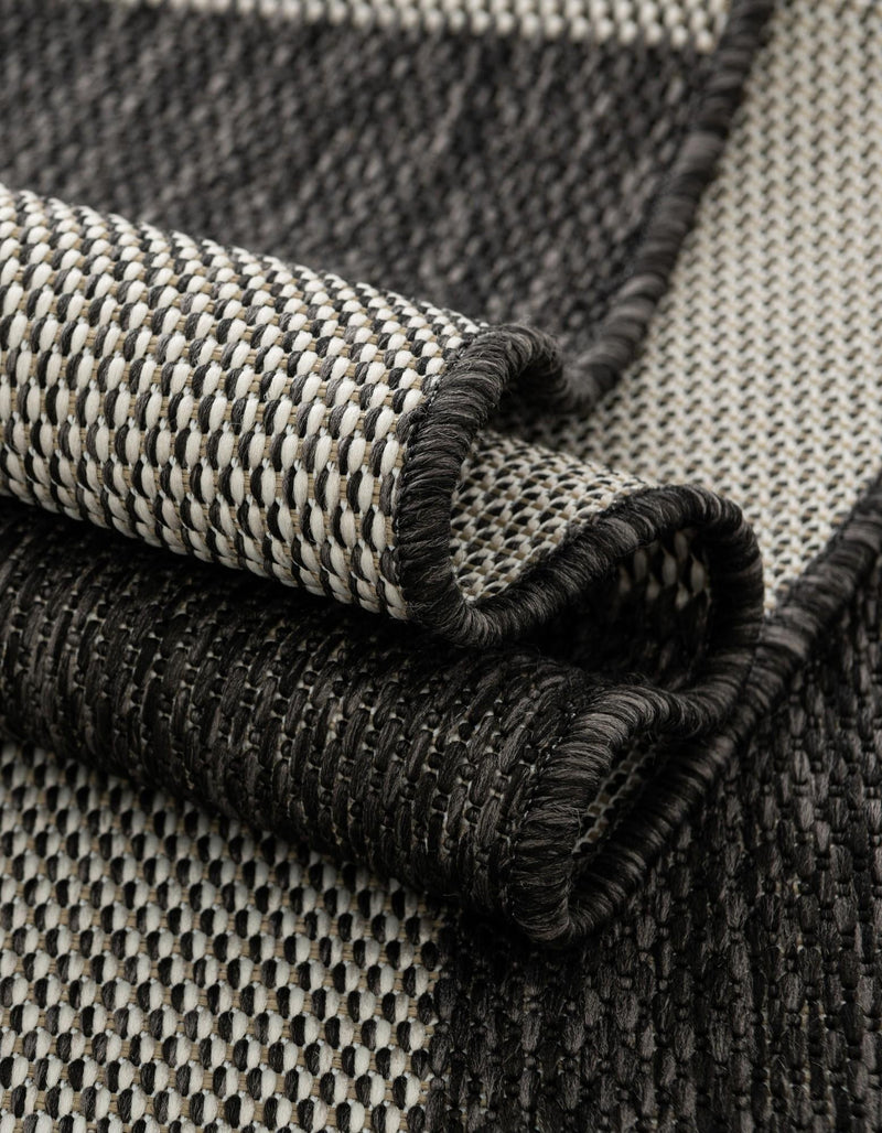 Patio Plaid Collection Area Rug - Veranda Rectangle Black and White  lifestyle 21
