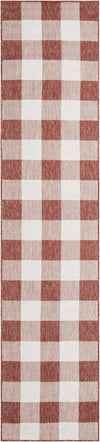 Patio Plaid Collection Area Rug - Veranda Runner Red  lifestyle 91