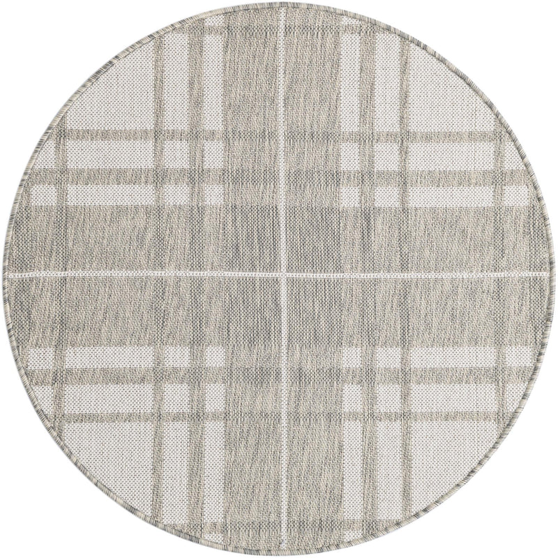 Patio Plaid Collection Area Rug -  Terrace Round Gray  lifestyle 115