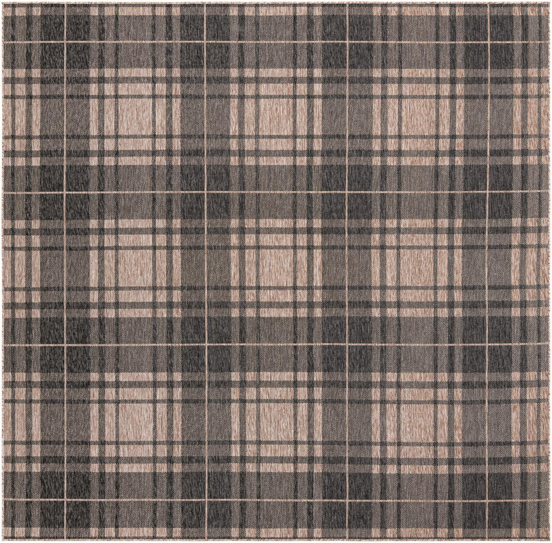 Patio Plaid Collection Area Rug -  Terrace Square Black and Brown  lifestyle 110
